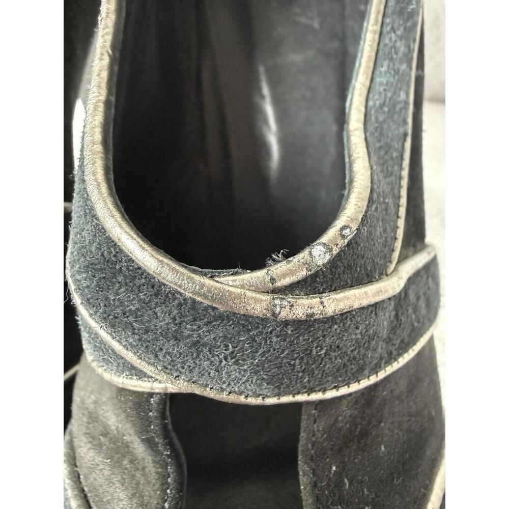 J.Crew Suede Tilly Goblincore Two-Tone Peeptoe Platform Heel Apprx 4.5 Inch Heel - Picture 8 of 9